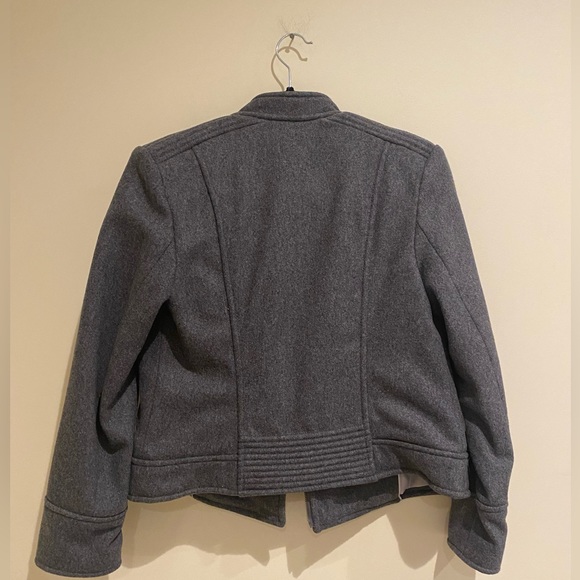 Banana Republic Italian Melton Moto Jacket Dark Charcoal Gray - Picture 5 of 12